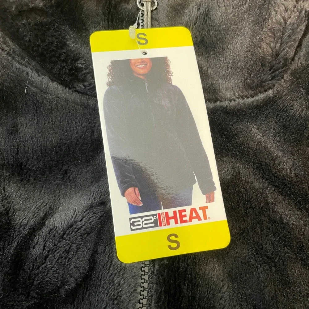 32 Degrees Heat Womens Plush Jacket Faux Fur Fleece Pockets‎ Soft Small